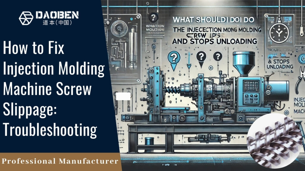 Industrial Plastic Molding Machine Screw Slips and Stops Unloading